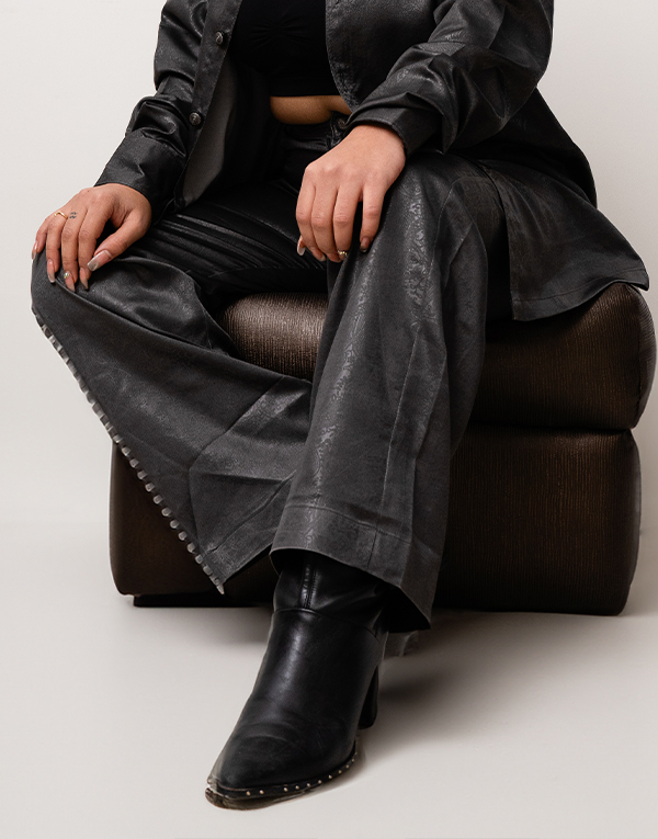 Leather Paisley Pant